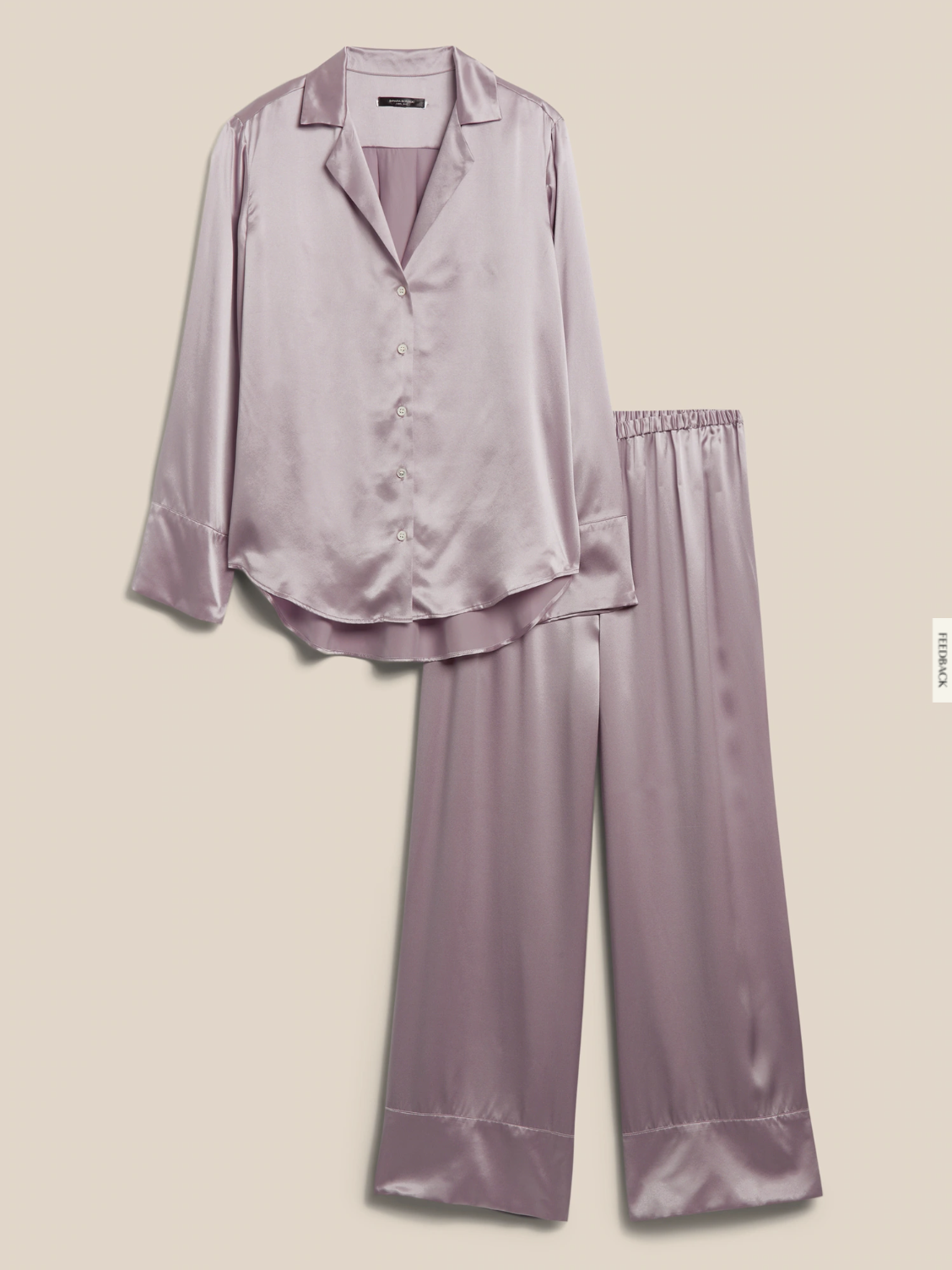 Silk Pajama Pant Set in Violet