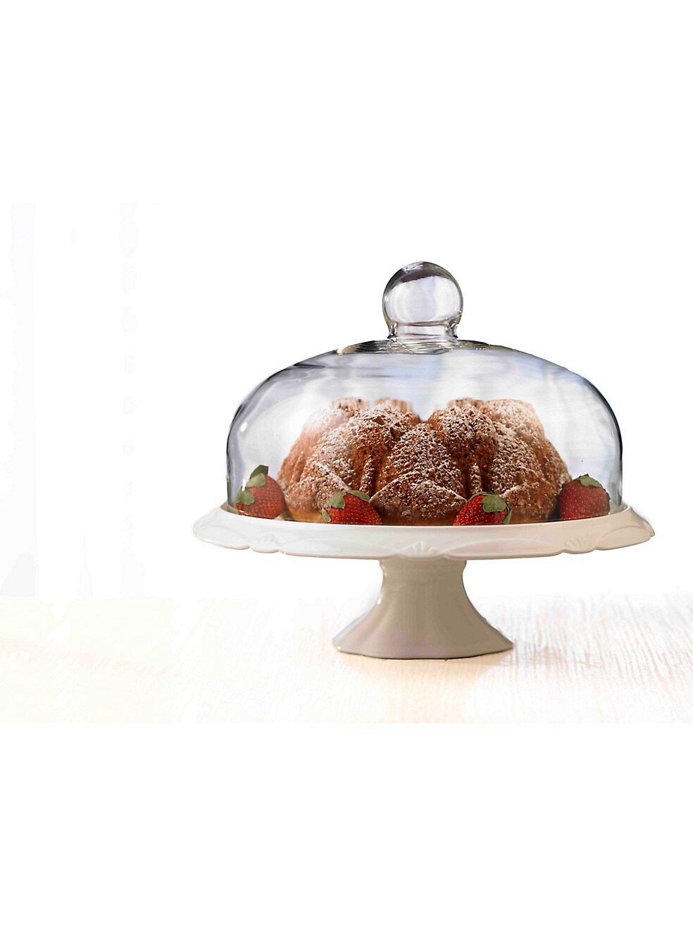 Bianco Pedestal Cake Plate And Dome