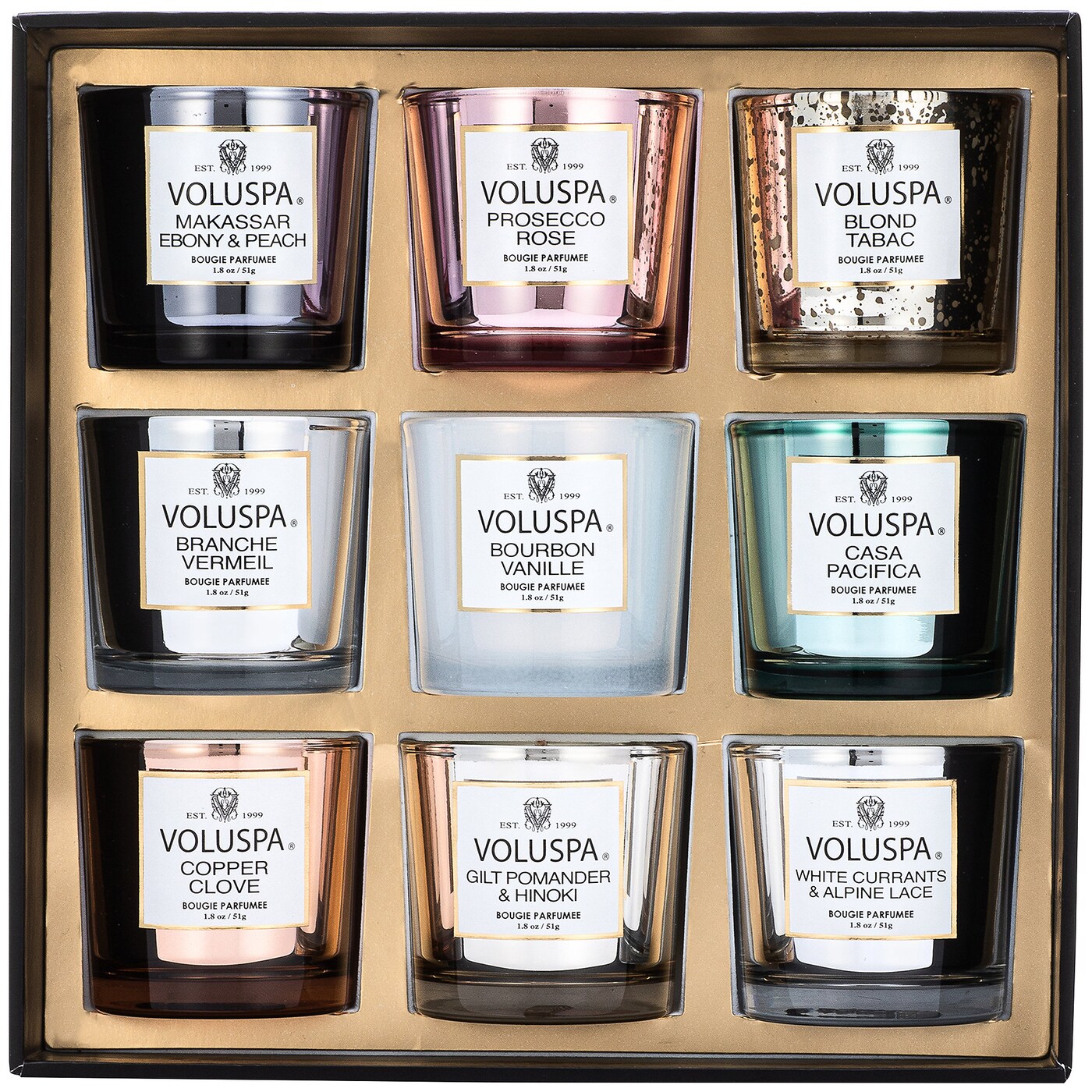 Voluspa Nine Piece Scented Candle Set