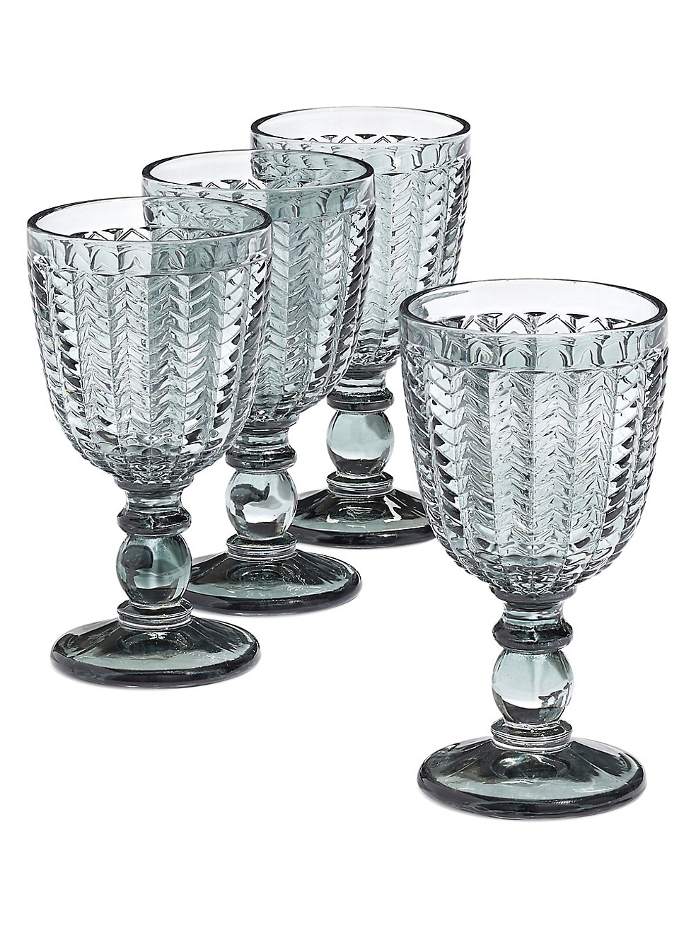 Distinctly Home Chloe 4-Piece Goblet Wine Glass Set – Smoke