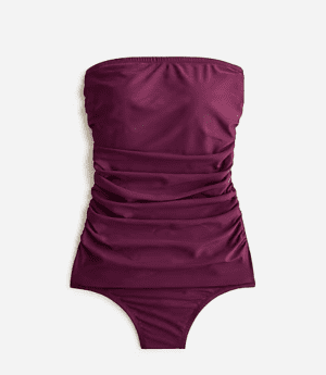 J Crew ruched bandeau one-piece swimsuit