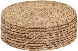 Water Hyacinth 12-inch-Round, Handwoven Placemats