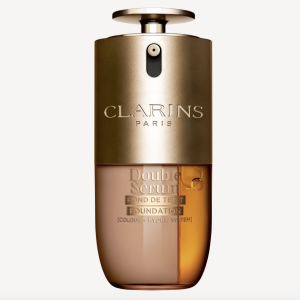 Clarins Double Serum Foundation: Next-generation serum foundation with a luminous satin finish, medium-to-full coverage and age-defying care for youthful looking skin.
